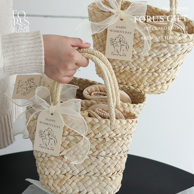 伴娘伴手礼编织手提包三八节