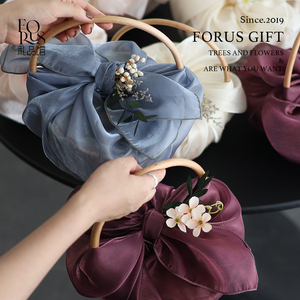 结婚伴娘女伴手礼篮高档实用手提篮子轻奢空盒草坪婚礼美业答谢礼