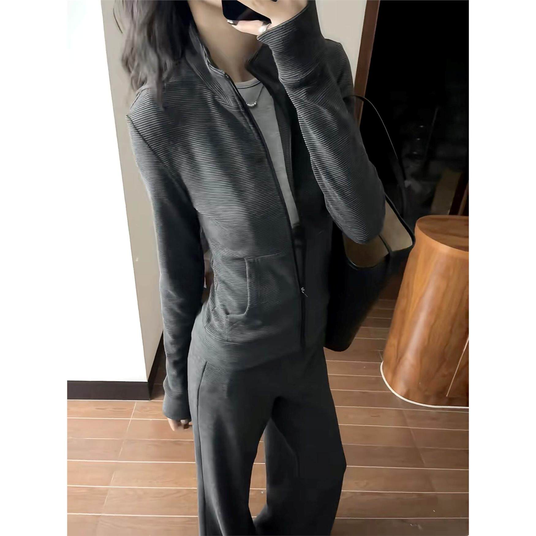 早秋跑步休闲运动套装女秋季2025新款小个子高级感韩系穿搭一整套