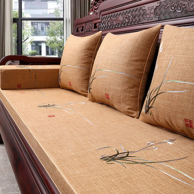 红木沙发垫中式坐垫实木乳胶套罩防滑垫子高密度海绵靠背家具定制