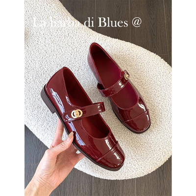 单鞋一字带扣法式圆头玛丽珍