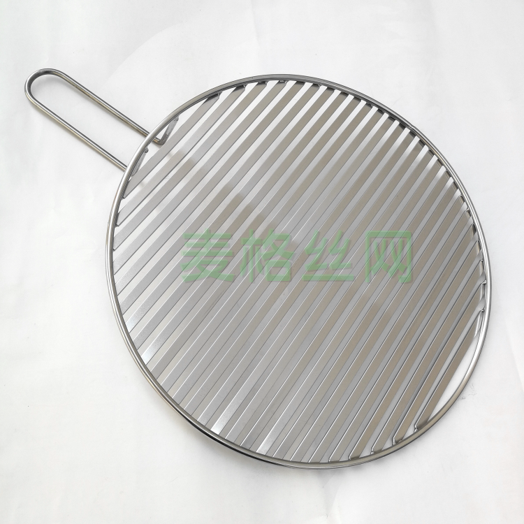 不锈钢烧烤网圆形韩式商用烤肉篦子烤网家用炭炉防滴油烤肉盘加厚