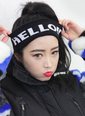 新款韩国原宿针织字母瑜伽发带