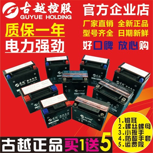 古越摩托车电瓶12V免维护干电池5AH7AH9AH弯梁踏板男式车蓄电池