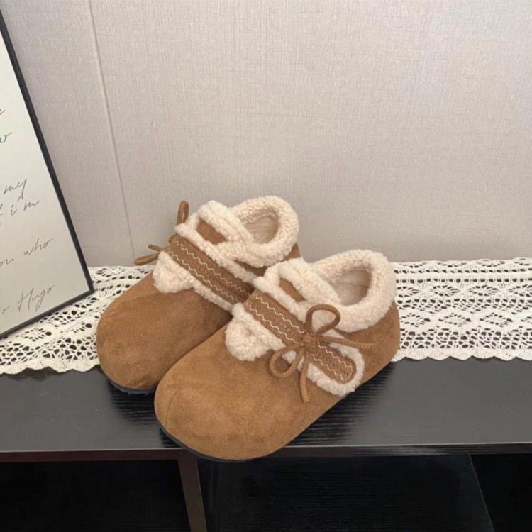 厚底加绒勃肯鞋女2026冬季新款毛毛鞋外穿孕妇豆豆棉鞋平底雪地靴,女鞋,时尚雪地靴,淘宝优惠券,粉丝福利购,淘宝优惠卷