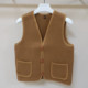 蒙古驼毛驼绒马甲一体绒加绒加厚款 坎肩保暖秋冬天 背心无袖