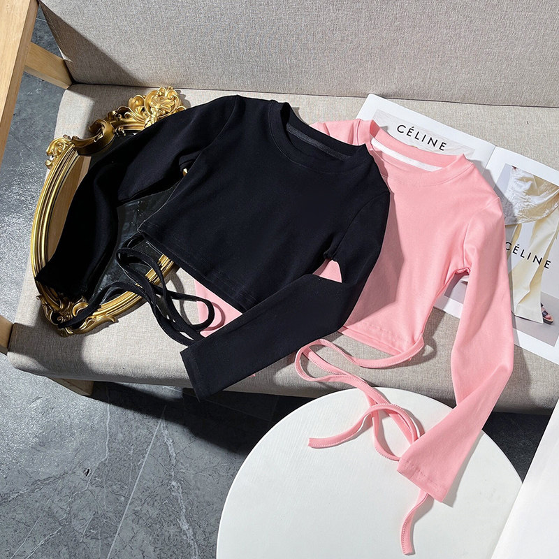 洋气时尚短款t恤短款露脐街舞炸