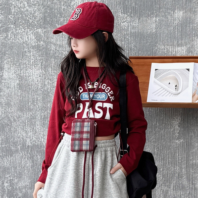 女童长袖T恤春秋街舞中大童