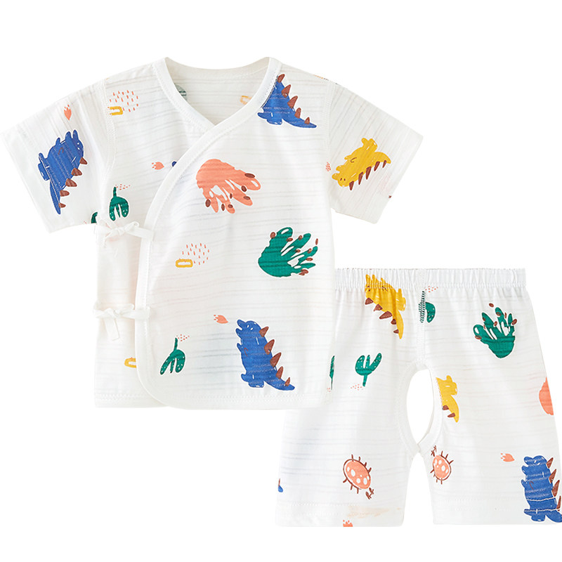 NEWBORN BABY CLOTHES SUMMER 0 THIN MARCH MONK OPEN CROTCH SPLIT COTTON SUMMER DRESS NEWBORN BABY SHORT SLEEVE SUIT