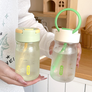 夏日简约水杯小巧带刻度便携式塑料杯女生高颜值防摔杯子2026新款