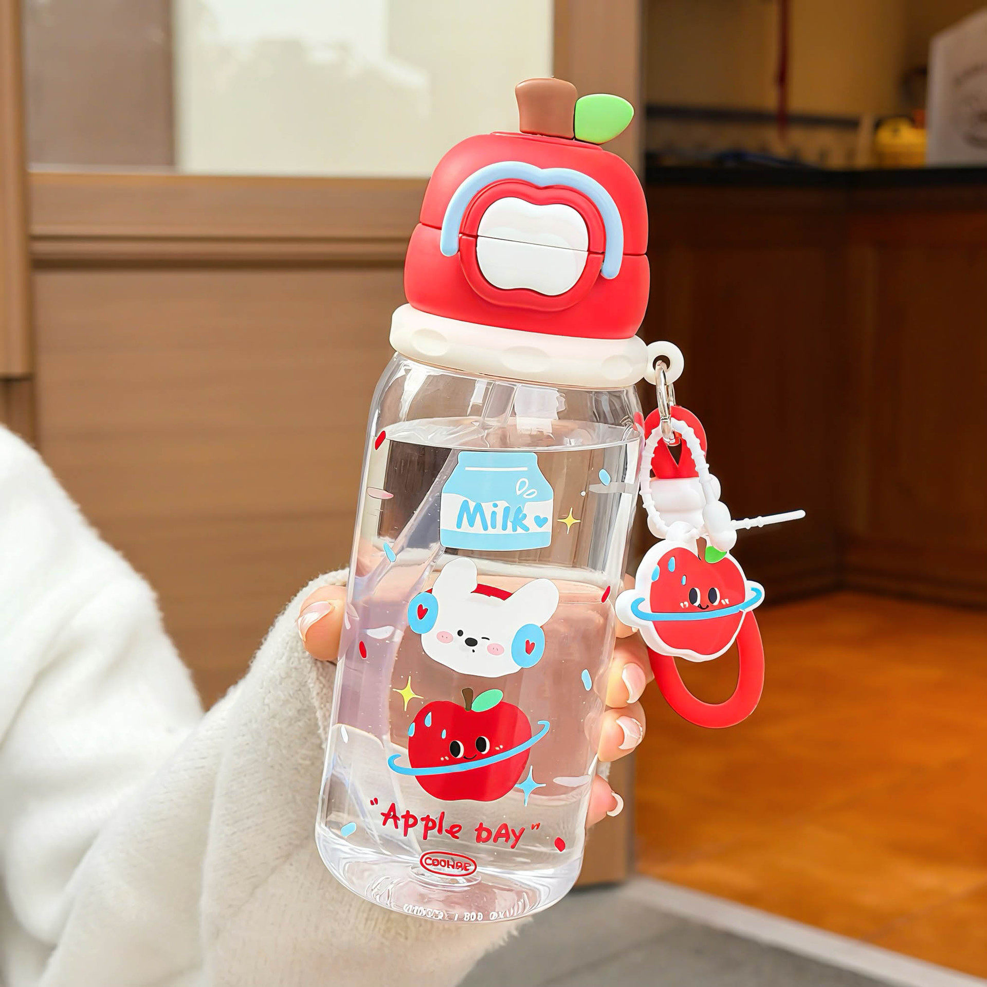 苹果水杯吸管杯女生2026新款网红ins塑料高颜值便携学生上学杯子,餐饮具,吸管杯,淘宝优惠券,粉丝福利购,淘宝优惠卷