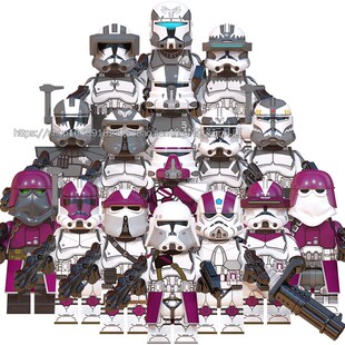 适用乐高星球大战狼团克隆兵指挥官上蔚驾驶员积木人仔玩具WM6128