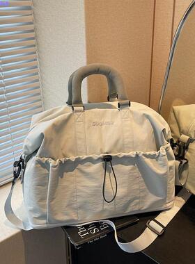 慵懒风轻便旅行大包出门套拉杆包健身可扩容干湿分离待产包行李包