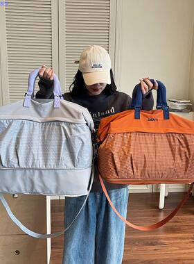 慵懒风轻便牛津布旅行大包出门套拉杆包健身可扩容干湿分离行李包