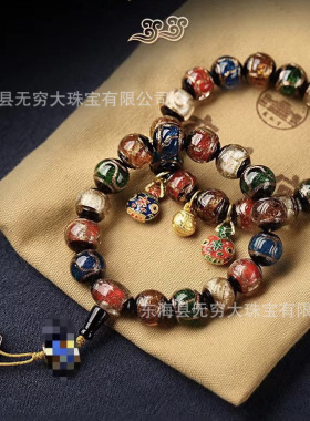 网络爆款香灰琉璃圆珠手链手工香灰琉璃珠子手串男女多宝饰品