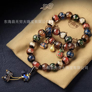 网络爆款香灰琉璃圆珠手链手工香灰琉璃珠子手串男女多宝饰品