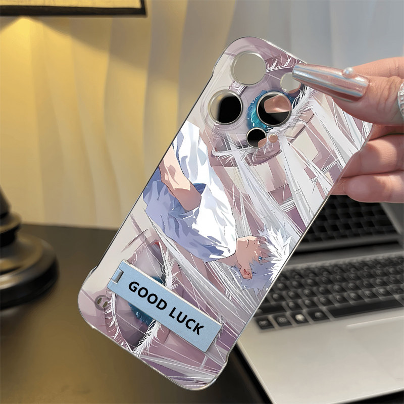 横屏五条悟小米17ProMax硬高级感无边框iPhone12苹果14超薄16PLUS适用OPPOReno15卡通手机壳带支架13动漫x300