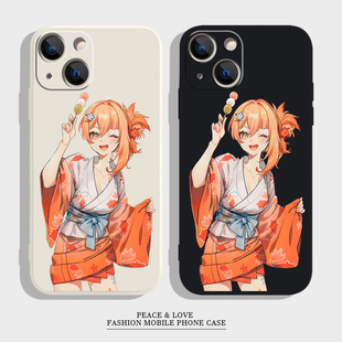 苹果17Air16e二次元真我NEO7TURBO可爱15plus眨眼浴衣宵宫适用iPhone1413手机壳12ProMax软华为NOVA14ULT  RA