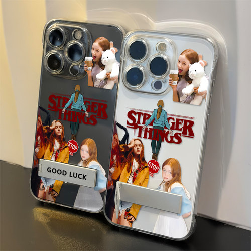 高级感iPhone13怪奇物语欧美12苹果15ProMax适用IQOOZ10TURBO手机壳带支架16透明超薄14硬无边框小众OPPOK12S