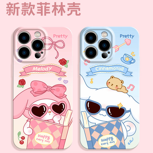 一加ACE5竞速版苹果13适用可爱情侣玉桂狗iPhone14菲林创意16ProMax手机壳Nova12硬小米15SPRO卡通荣耀400PRO