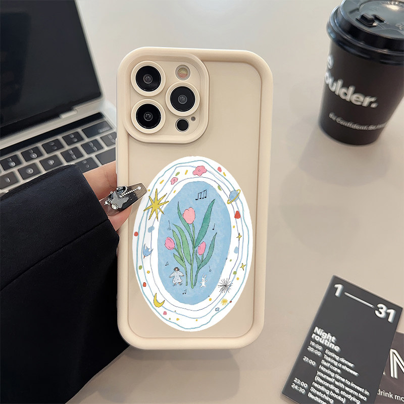 iPhone1516plus适用苹果14糖果1312ProMax手机壳软女孩郁金香华为NOVA14荣耀X70I真我NEO7VIVOX200红米K80PRO