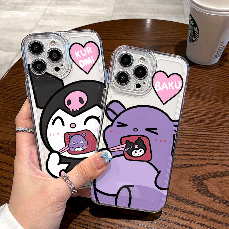 情侣库洛米巴库适用iPhone13透明软苹果14卡通OPPOFINDX8ULTRA小米15手机壳12ProMax可爱16PLUS荣耀MAGIC7PRO