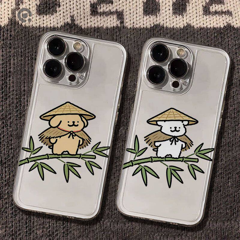 红米TURBO5卡通iPhone14苹果17创意oppok12可爱透明软13ProMax一加15T适用16PLUS手机壳荣耀X70I大侠线条小狗