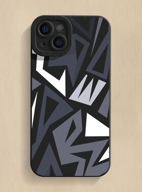 苹果13promax手机壳软华为MATE70PRO不规则色块iQOO12高级感OPPOReno11适用VIVOs19p小米14Ultra荣耀x60i瞳眼