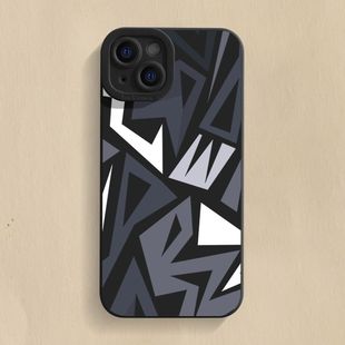 苹果13promax手机壳软华为MATE70PRO不规则色块iQOO12高级感OPPOReno11适用VIVOs19p小米14Ultra荣耀x60i瞳眼