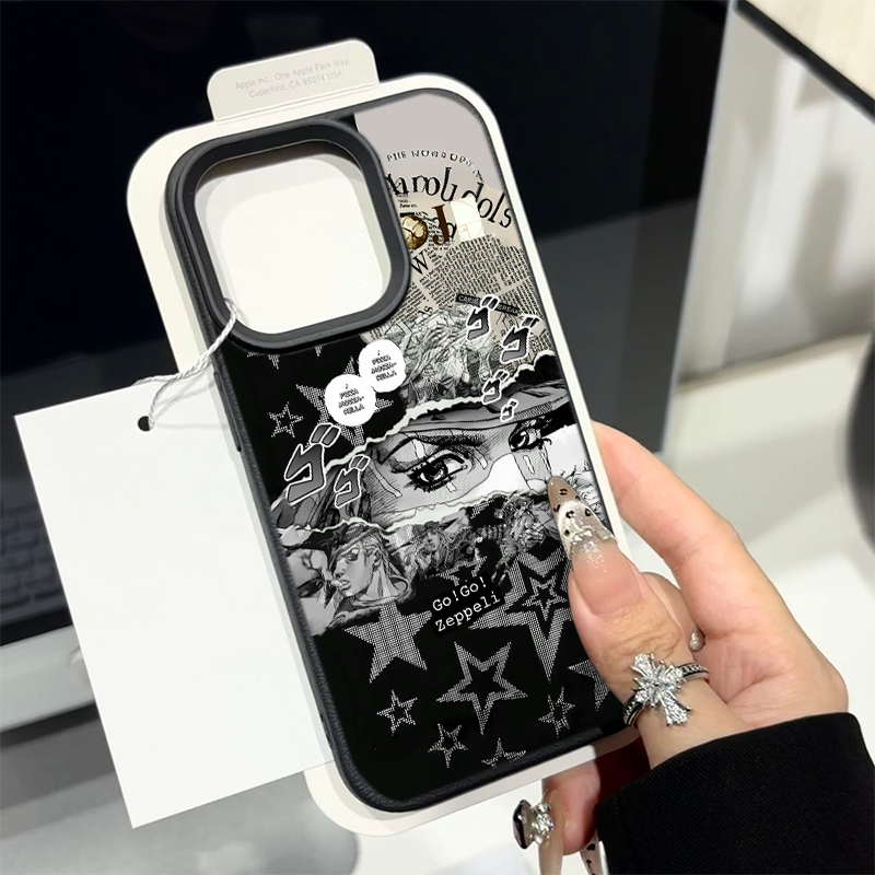 iPhone14荔枝纹苹果13潮酷JOJO铁球杰洛OPPOReno12手机壳软16ProMax高级感15plus适用VIVOx100Ultra创意ins风