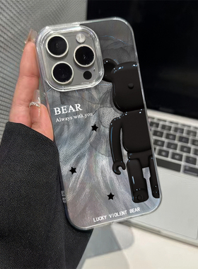 苹果16promax卡通暴力熊红米k70Ultra华为nova12活力羽纱荣耀80手机壳硬VIVOx90s适用OPPOK12X小米卡通iqooz7