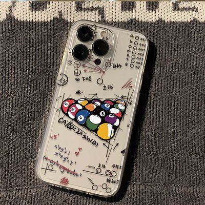 小米15Ultra个性涂鸦台球苹果1312适用iPhone16promax透明软OPPOReno14手机壳华为mate70创意x200s红米TURBO4