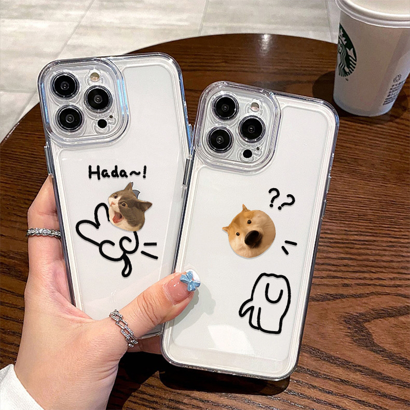情侣飞踢猫咪iPhone15透明软创意苹果13华为Nova14可爱16PRO适用小众12ProMax手机壳VIVOS30PRO趣味IQOOneo10
