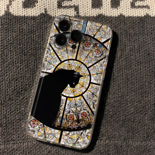 猫咪S20教堂Y300T苹果16ProMax透明软15Plus手机壳 适用iPhone12暗黑IQOO13艺术NOTE14创意PURA70个性K80小众