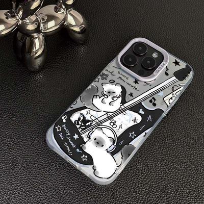 华为PURA80个性IQOO13吉他猫咪VIVOS30潮酷手机壳14彩银硬华为Nova12活力版适用iPhone16荣耀400苹果15ProMax
