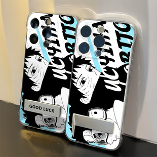 手机壳带支架苹果16E潮牌Nova13超薄12高级感火影宇智波带土14透明无边框硬iPhone15ProMax适用红米TURBO4PRO