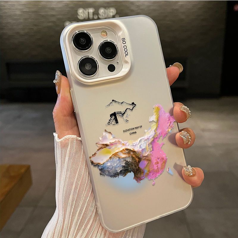 VIVOS30PROMINI长城中国地图手机壳16PLUS小米15SPRO创意苹果13ProMax适用iPhone12简约彩银华为Nova14硬小众
