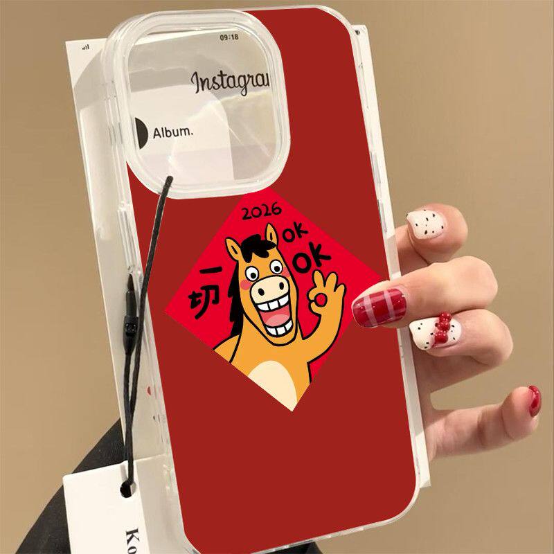 手机壳16ProMax新款适用iPhone17一切ok马14PLUS硬大孔OPPOReno15卡通红米K90苹果13荣耀Magic8创意一加ACE6T