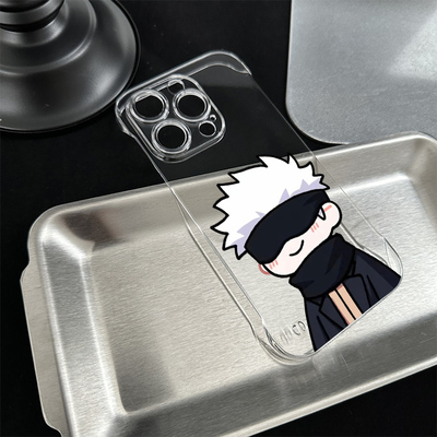 小米15透明14plus手机壳带支架苹果13高级感12ProMax适用硬荣耀300卡通咒术回战iPhone16超薄s17无边框11卡通