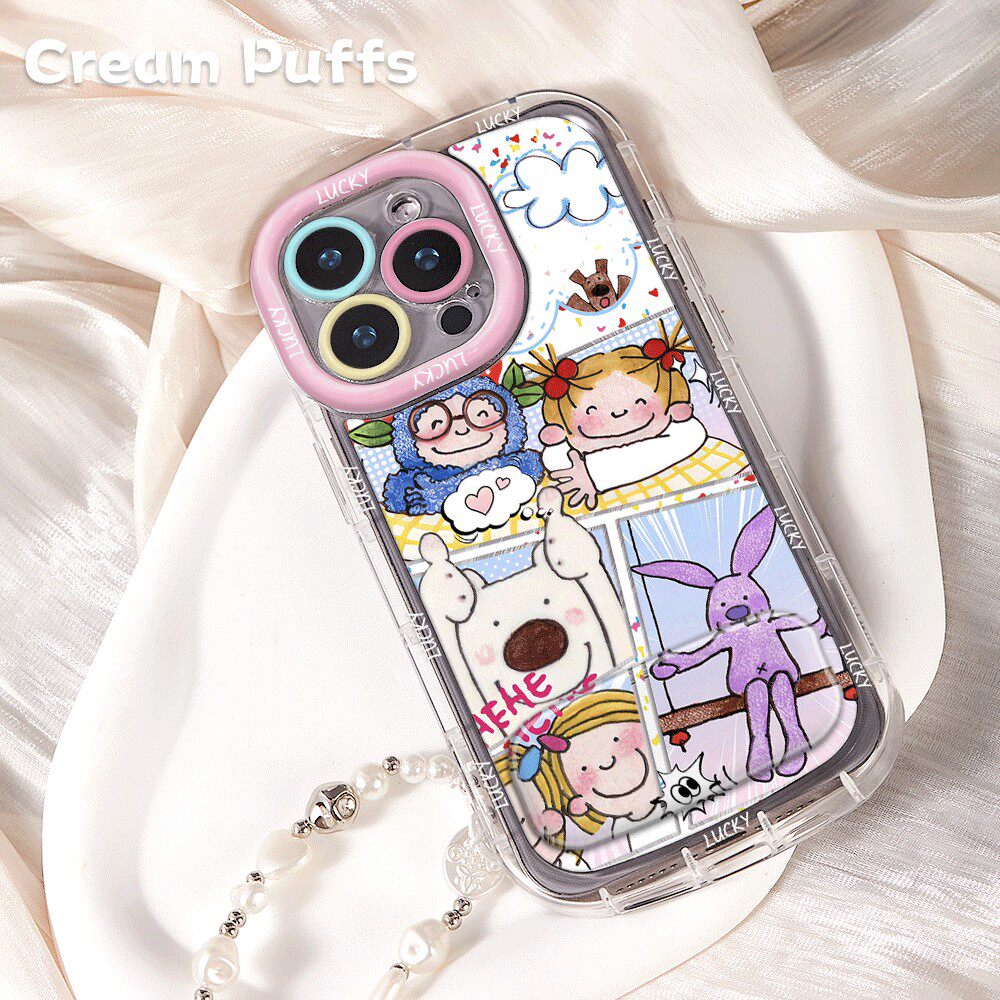 iPhone13p适用华为NOVA14带挂绳16plus高颜值可爱coco女孩手机壳软苹果15镜子支架小米17ProMax少女心VIVOS50