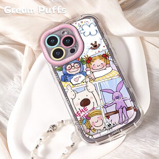 iPhone13p适用华为NOVA14带挂绳16plus高颜值可爱coco女孩手机壳软苹果15镜子支架小米17ProMax少女心VIVOS50