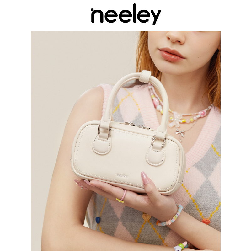 neeley波士顿包吐司包真皮夏季手提小包斜挎包女保龄球包2025新款