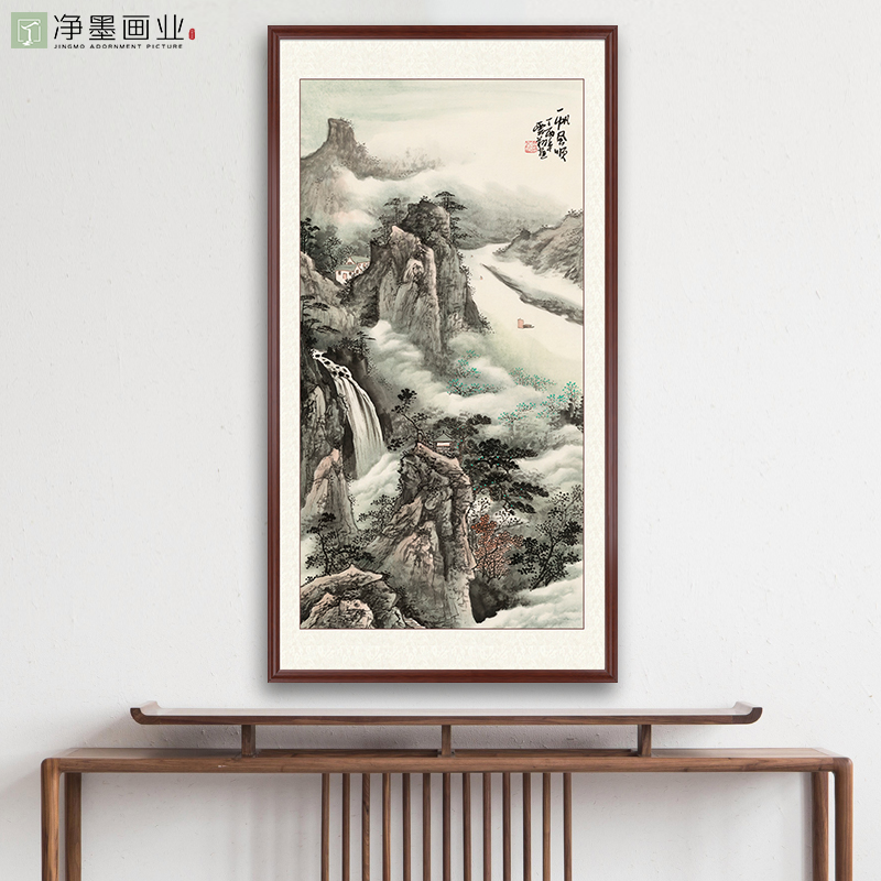 中式禅意装饰画玄关入户书房办公室背景墙走廊山水画水墨壁画挂画