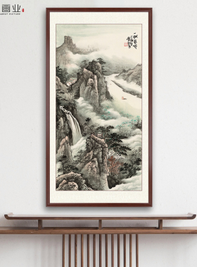 中式禅意装饰画玄关入户书房办公室背景墙走廊山水画水墨壁画挂画