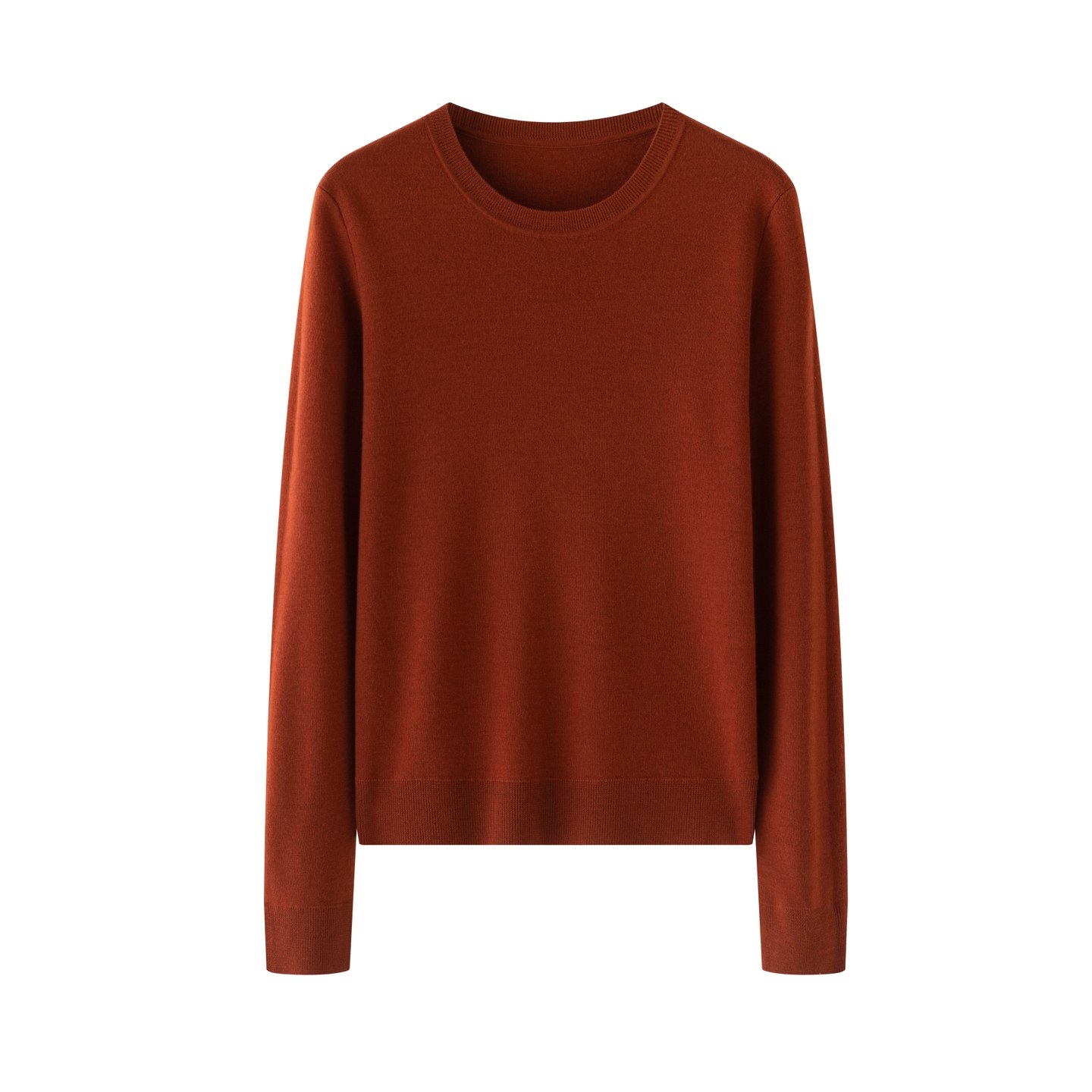 扬子精纺120支超细羊毛衫打底女款小圆领四平加厚针织套头打底衫