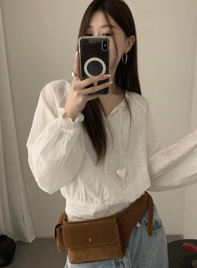 ULOUR/U粒-26年夏上新重工法式蕾丝边提花小衫87227