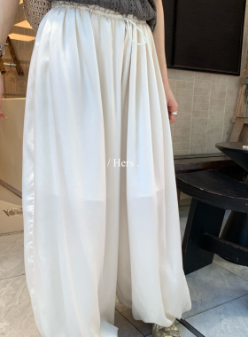 Hers-夏上新简约日常小设计感抽绳灯笼休闲裤92132#