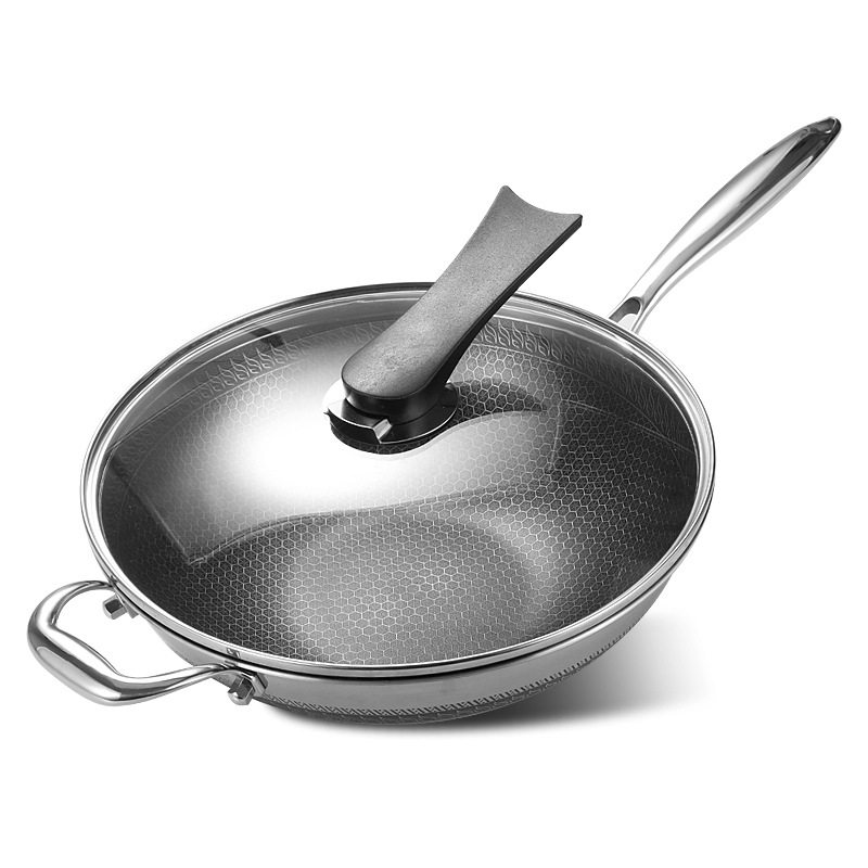 不锈钢炒锅304双面蜂窝德国七层钢全屏电磁炉通用蜂窝不粘锅0EM在类目 厨房/烹饪用具, 烹饪用具, 锅具/煲/烧水壶, 炒锅中 - 来自Buy2taobao.com提供专业的淘宝代购服务