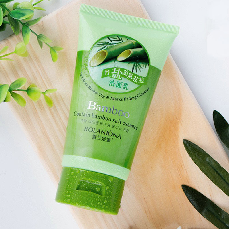 露兰姬娜洗面奶竹盐去祛痘洁面乳深层清洁控油男女学生青春痘粉刺