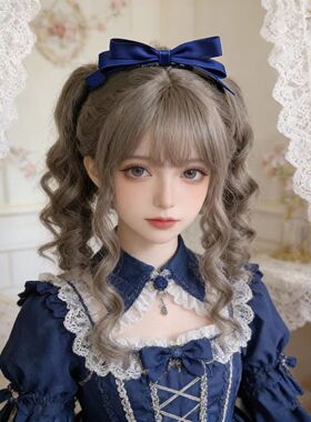 原创手工制作宝蓝色高额顶发夹